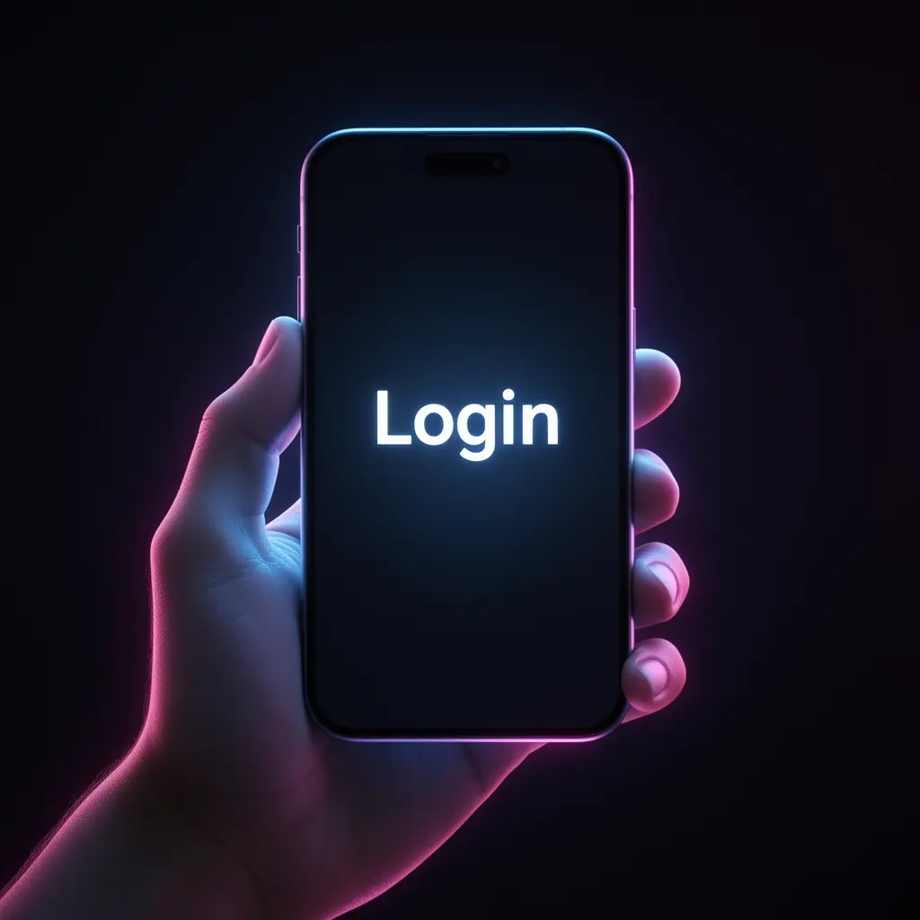 75DB Login – Quick and safe account access for players in Bangladesh Stylish smartphone with a bright login screen symbolizing easy account access and user protection at 75DB casino in Bangladesh